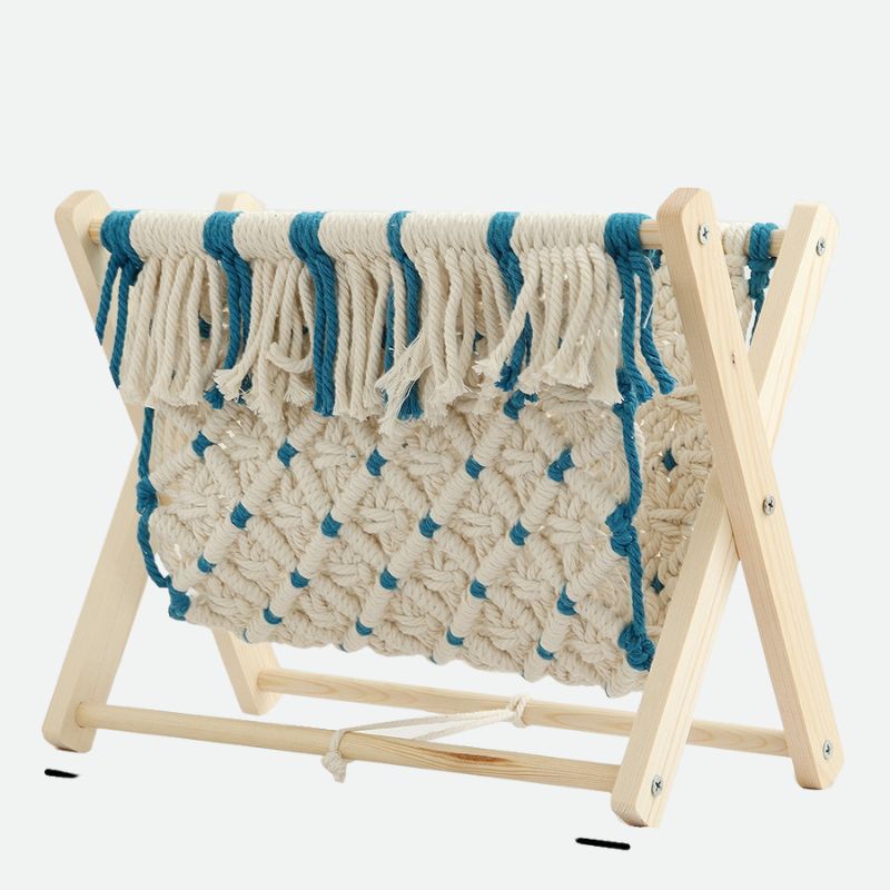 Boho Macrame Magazine Rack