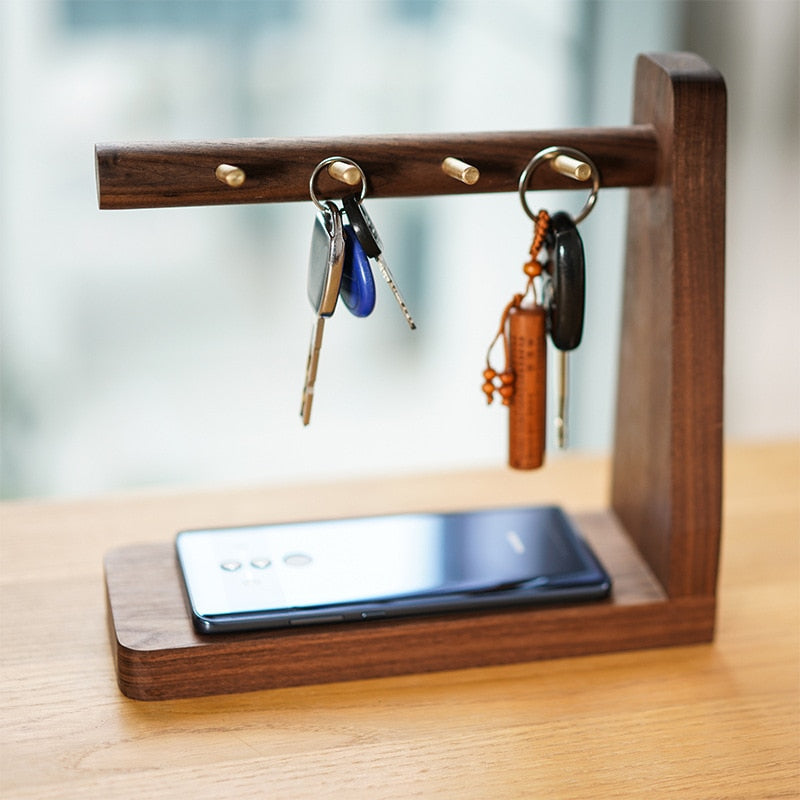 L shape walnut hanger