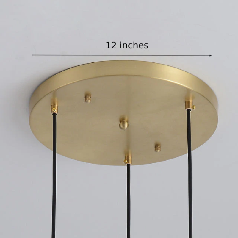 Sculpted Clear Glass Brass Luminaire  for Hallway and Dining Pendant Lamp