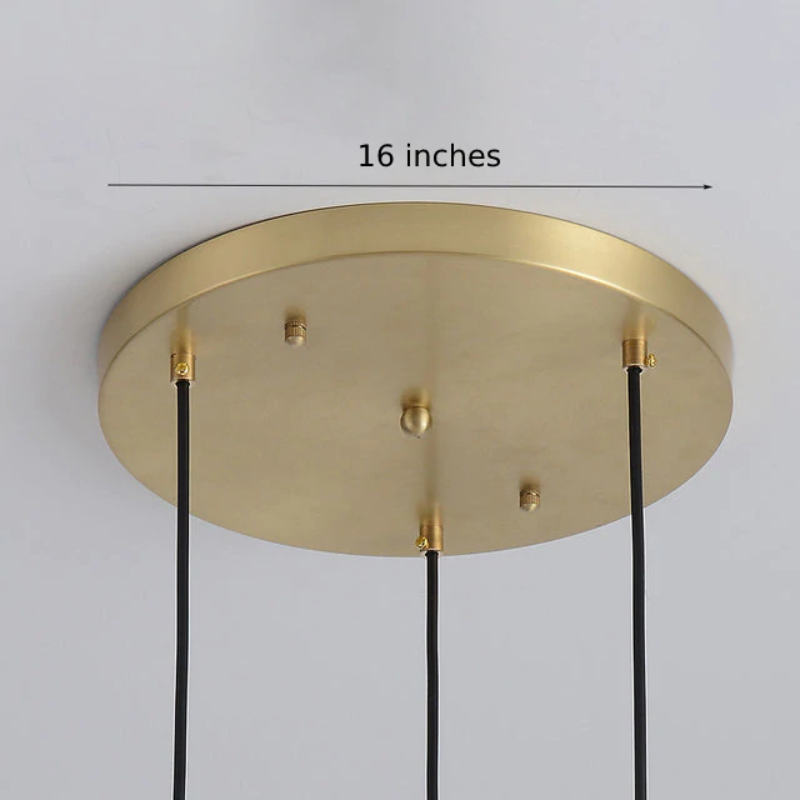 Sculpted Clear Glass Brass Luminaire  for Hallway and Dining Pendant Lamp