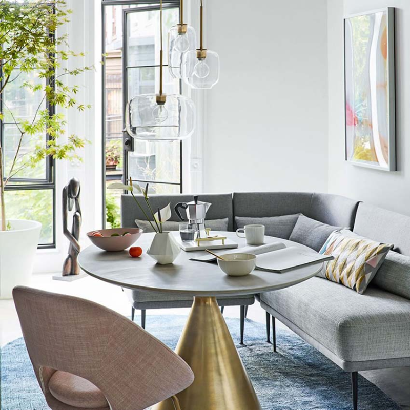 Sculpted Clear Glass Brass Luminaire  for Hallway and Dining Pendant Lamp