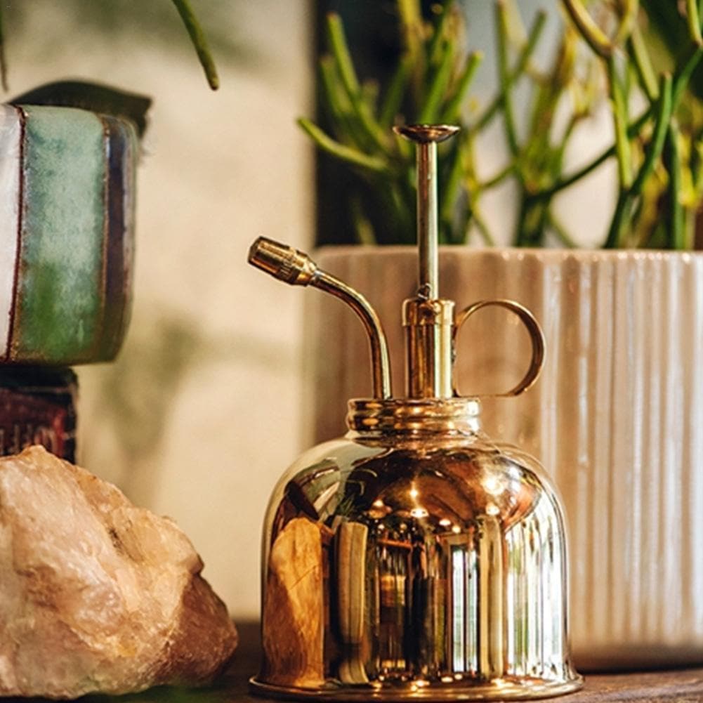 home garden spray Gold Metal Plant Watering Can for Home Garden and Porch – Letifly Lights &  Decor