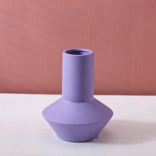 cylinder abstract vibrant color ceramic vase