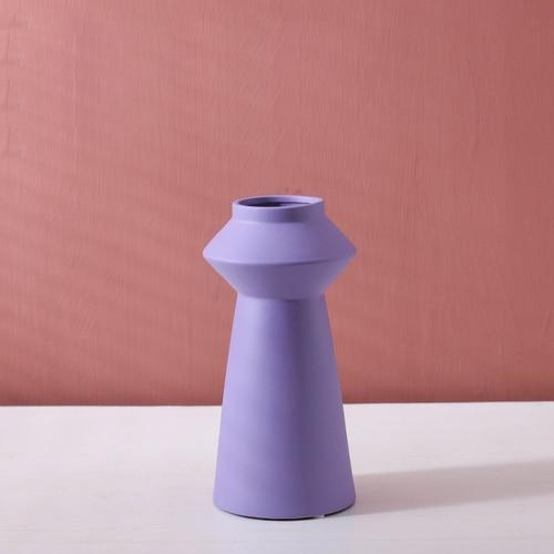 cylinder abstract vibrant color ceramic vase