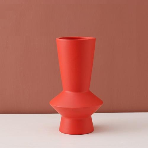 cylinder abstract vibrant color ceramic vase