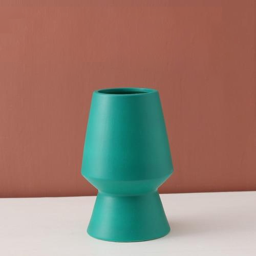 cylinder abstract vibrant color ceramic vase