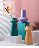 cylinder abstract vibrant color ceramic vase