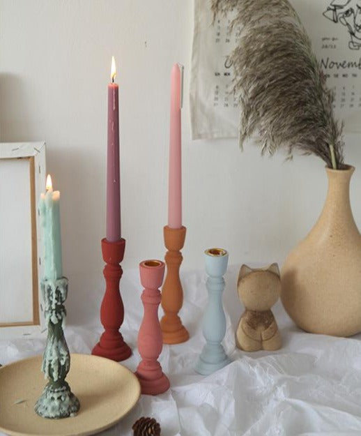 Brush Painted Vintage Candle Holder
