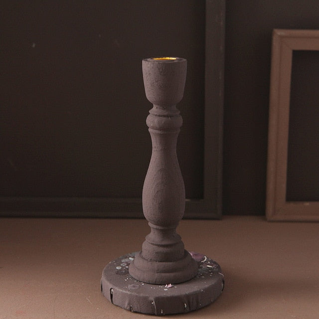 Brush Painted Vintage Candle Holder