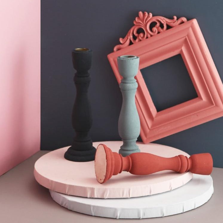 Brush Painted Vintage Candle Holder
