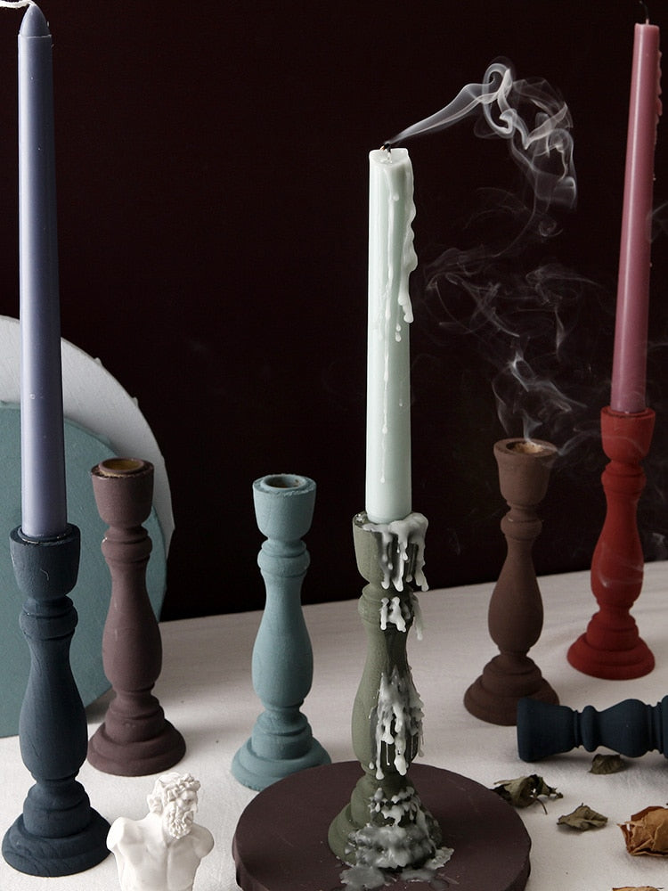 Brush Painted Vintage Candle Holder
