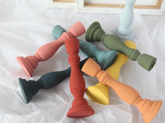 Brush Painted Vintage Candle Holder