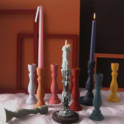 Brush Painted Vintage Candle Holder