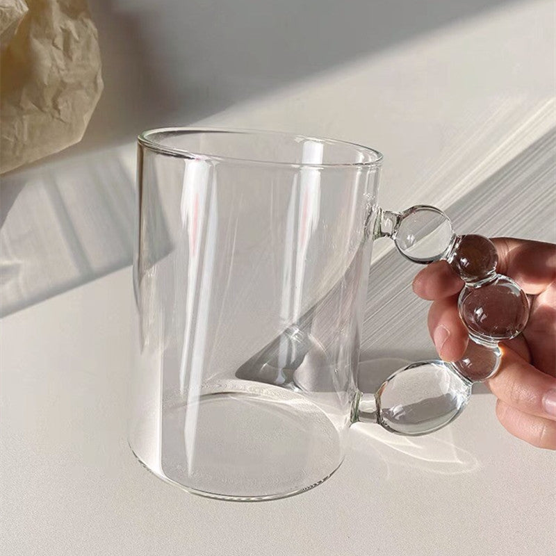bubble base stanley gift glass mug Glass Coffee Mug with Bubble Handle