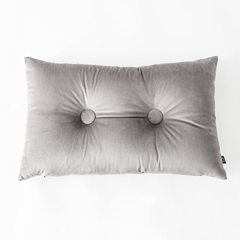 Button Square Velvet Cushion Pillow