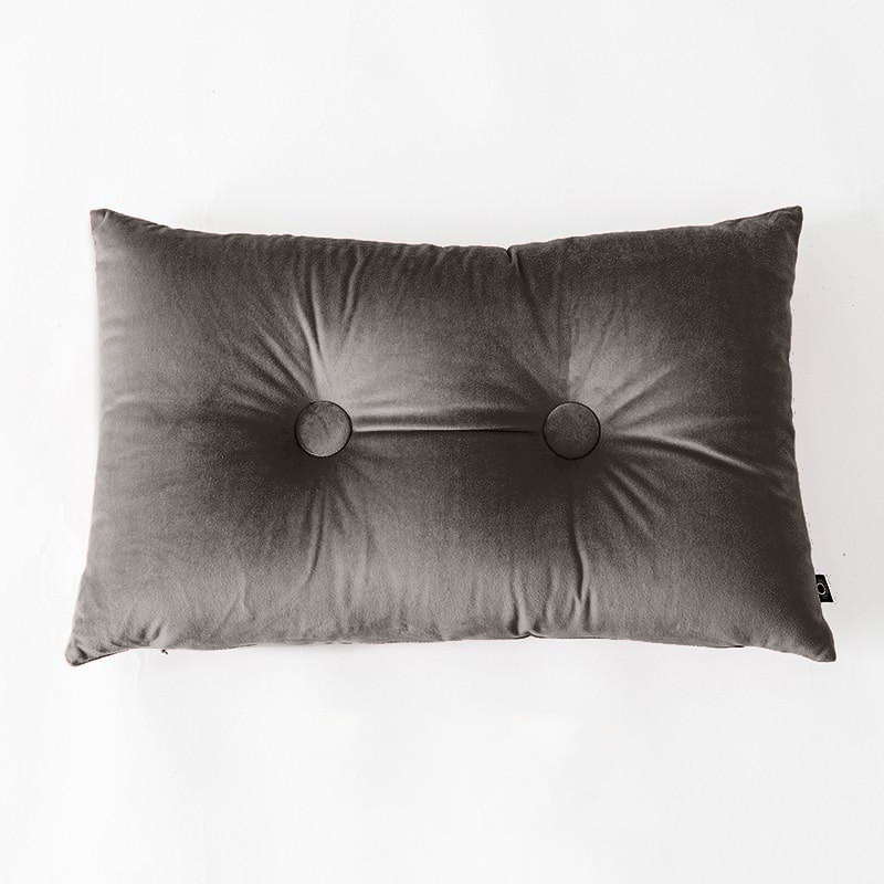 Button Square Velvet Cushion Pillow