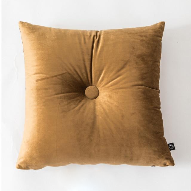 square colorful buttoned center velvet cushion pillow