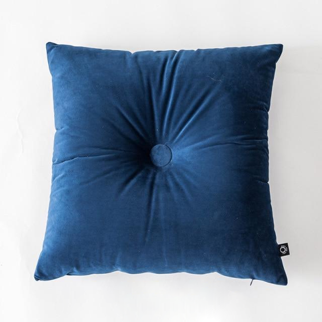 square colorful buttoned center velvet cushion pillow