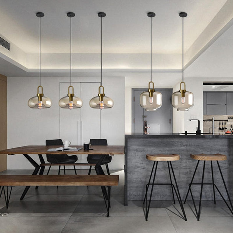 Cafe Sculpted Glass Pendant Light