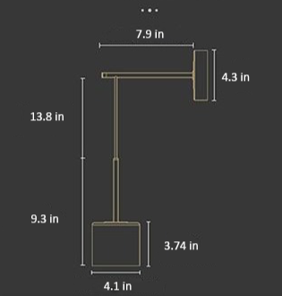 Round Polished Black Iron Wall Light Measurements