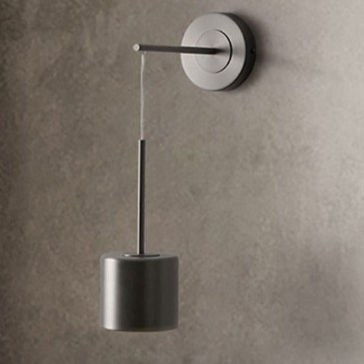 Round Polished Iron Wall Light