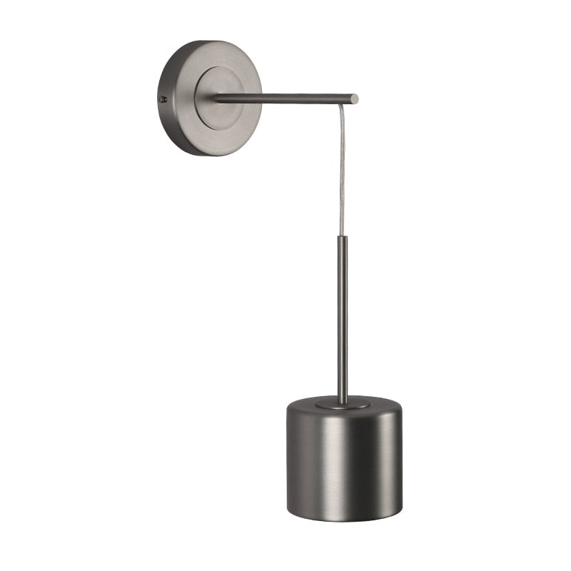 Round Polished Iron Wall Light