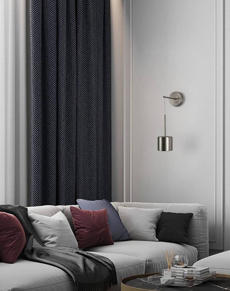 Round Polished Iron Wall Light