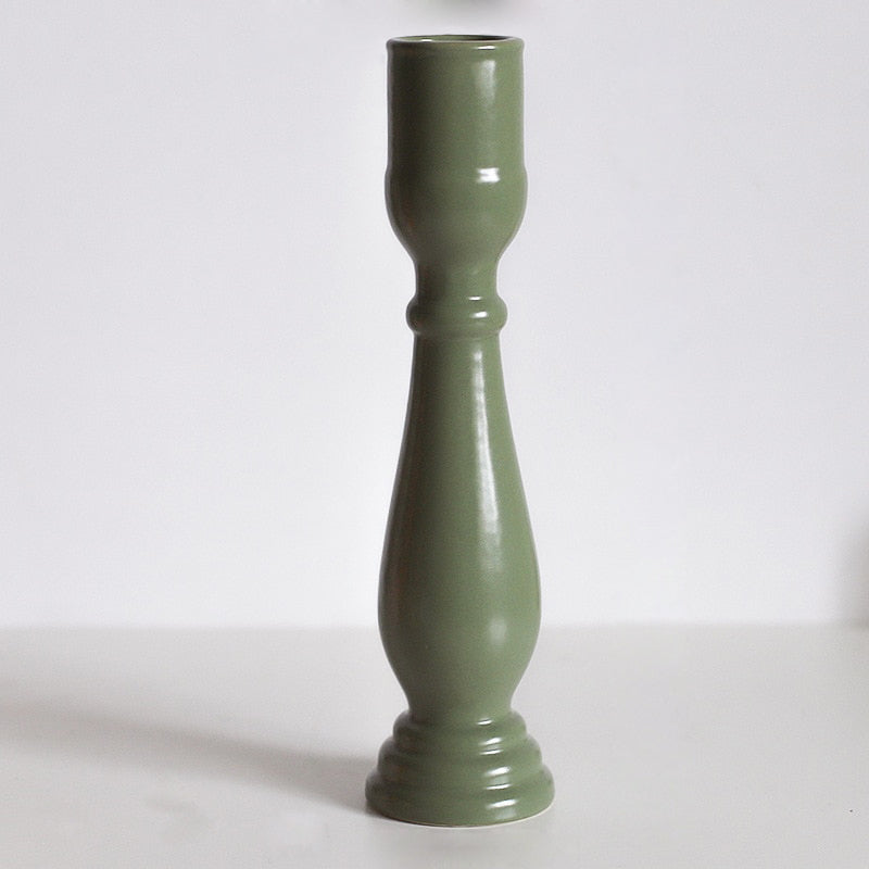 Glazed Ceramic Candle & Flower Holders