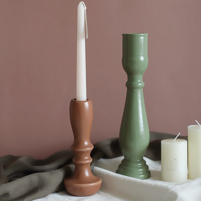 Glazed Ceramic Candle & Flower Holders