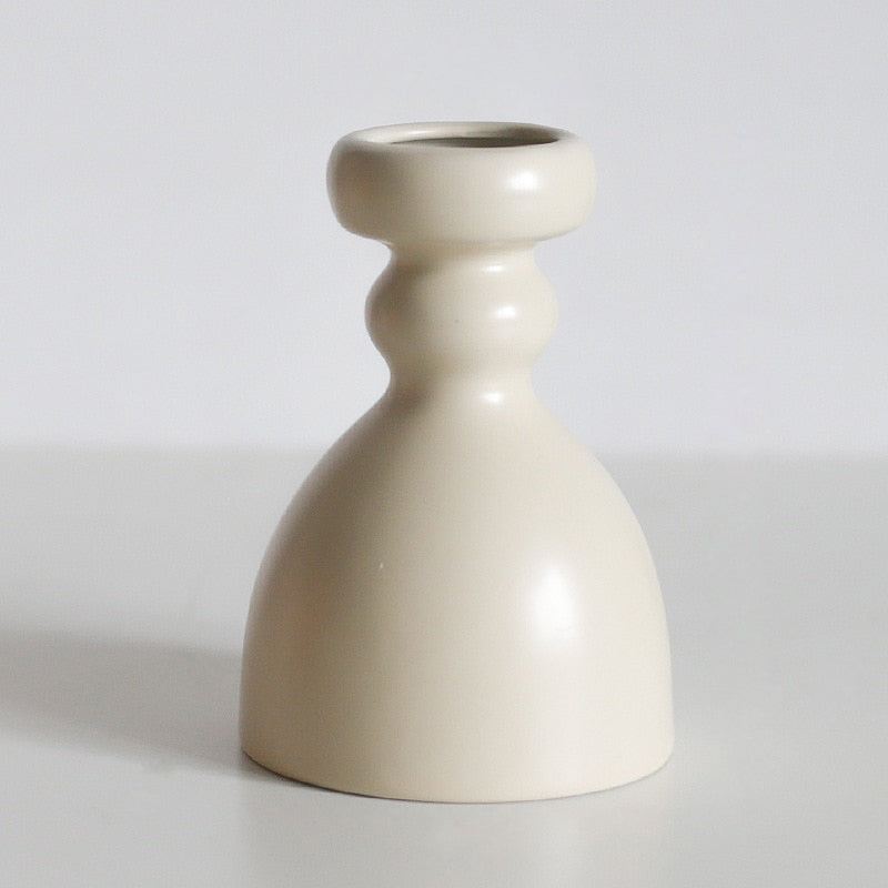 Glazed Ceramic Candle & Flower Holders