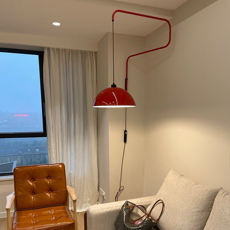 LED Arm Red Wall Lamp for Living/Dining Room 