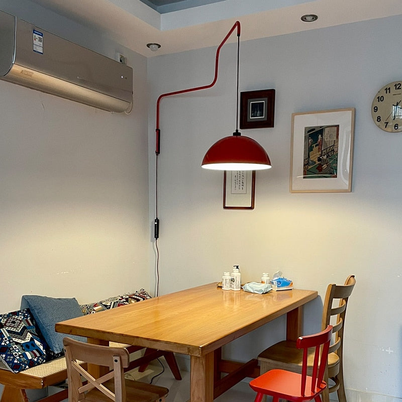 LED Arm Red Wall Lamp for Living/Dining Room 