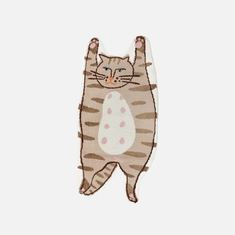 Abstract Polyester floor mat Funny Cat and Dog