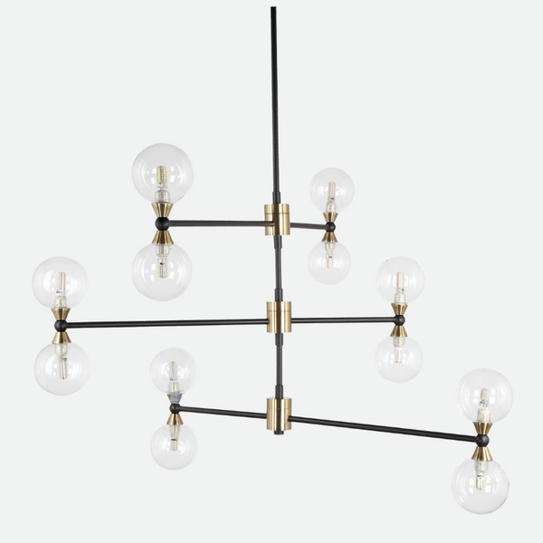 Glass and Aluminum Pendant & Ceiling Lamp in Brown Color 