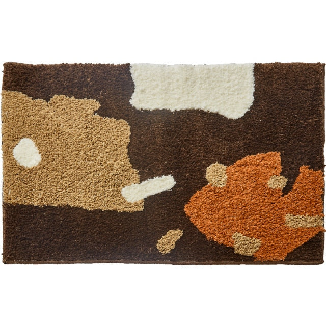 Rectangle Abstract Thick Dark Roast Carpet