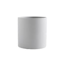 round cylindrical white ceramic flower pot