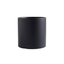 round cylindrical dark grey ceramic flower pot