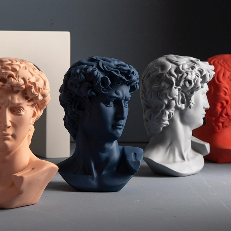 Resin Statue Sculpture Red Blue Color Home Decoration