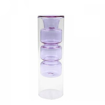 Glass Colorful Flower Vase with Modern Shapes and Morandi Style 