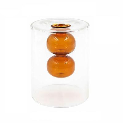 Glass Colorful Flower Vase with Modern Shapes and Morandi Style 