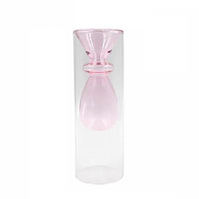 Glass Colorful Flower Vase with Modern Shapes and Morandi Style 