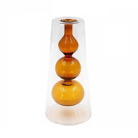 Glass Colorful Flower Vase with Modern Shapes and Morandi Style 