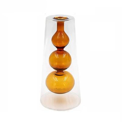Glass Colorful Flower Vase with Modern Shapes and Morandi Style 