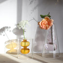 Glass Colorful Flower Vase with Modern Shapes and Morandi Style
