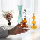 Glass Colorful Flower Vase with Modern Shapes and Morandi Style 