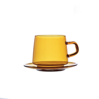 orange glass tea cup