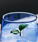 blue glass tea cup