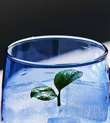 blue glass tea cup