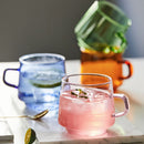 colorful glass tea cup 