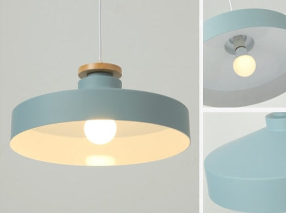 round dome cone colorful metal wood pendant lights